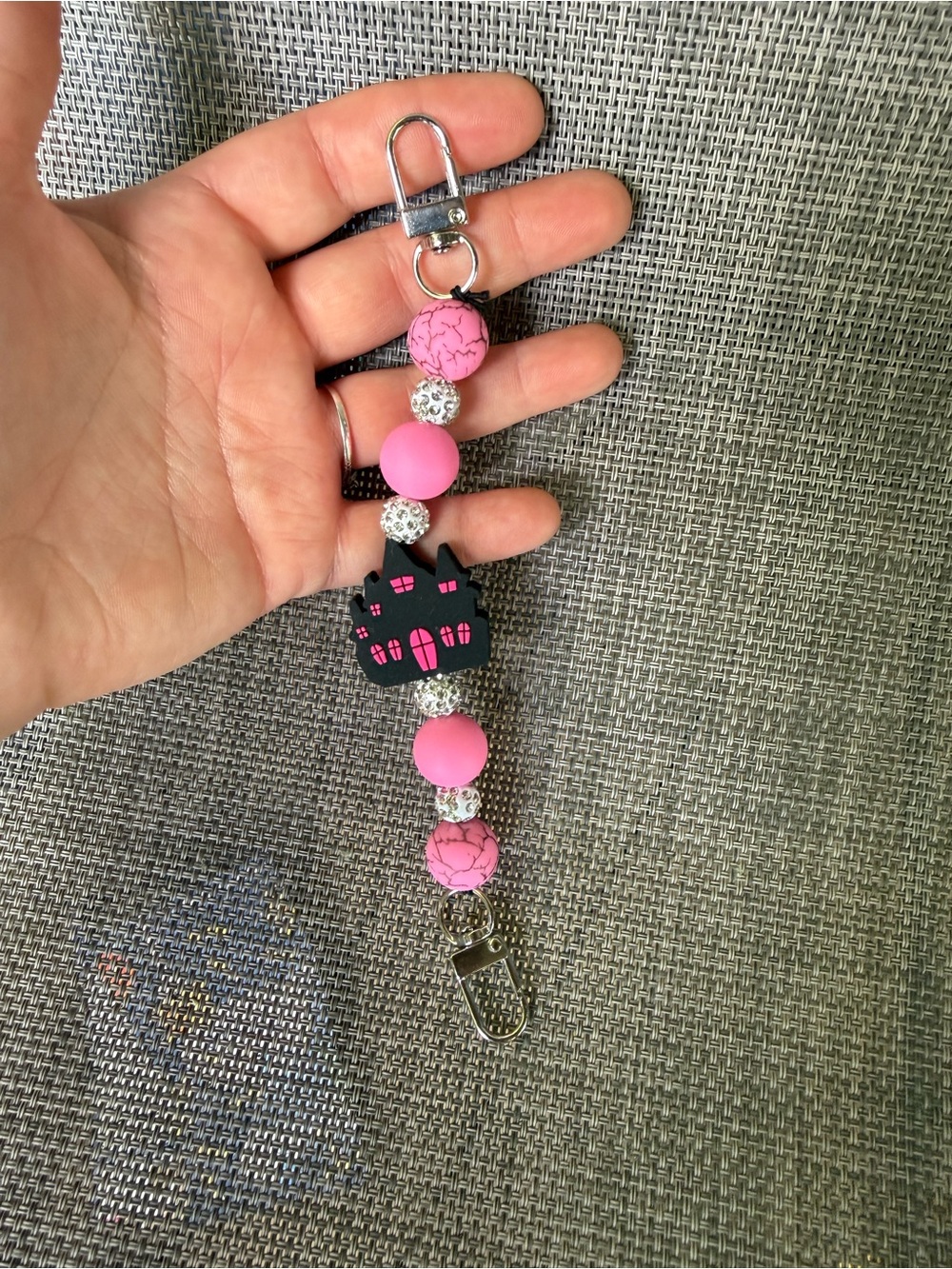 Pink Haunted House Kindle Charm